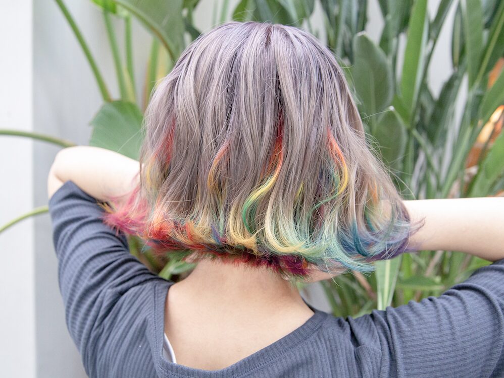 フラワーカラー レインボーカラー ボブ デザインカラー