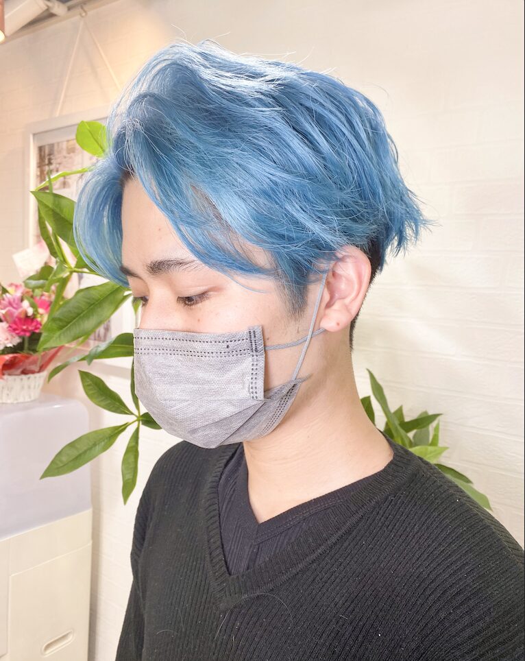 水色 ブルーカラー スカイブルー 青髪 メンズ