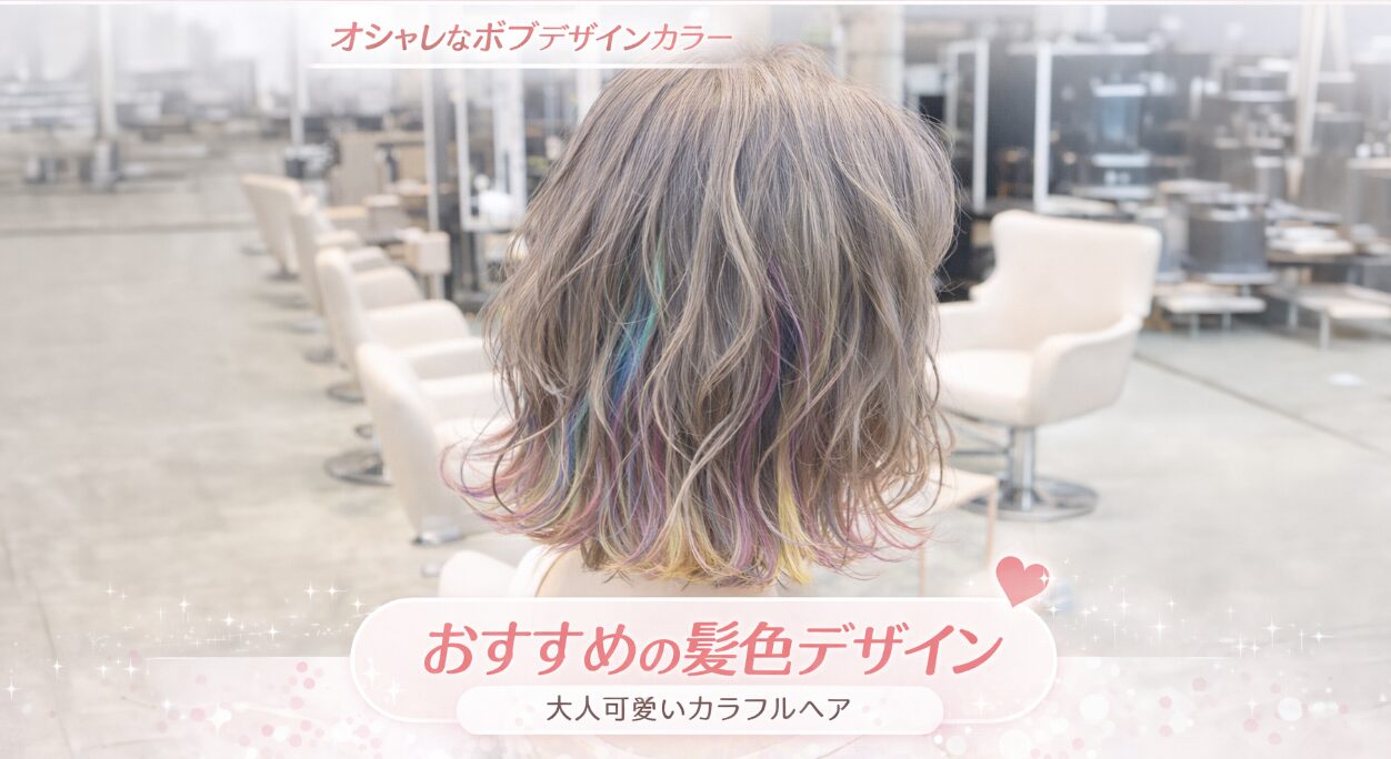 ボブ デザインカラー レインボーカラー